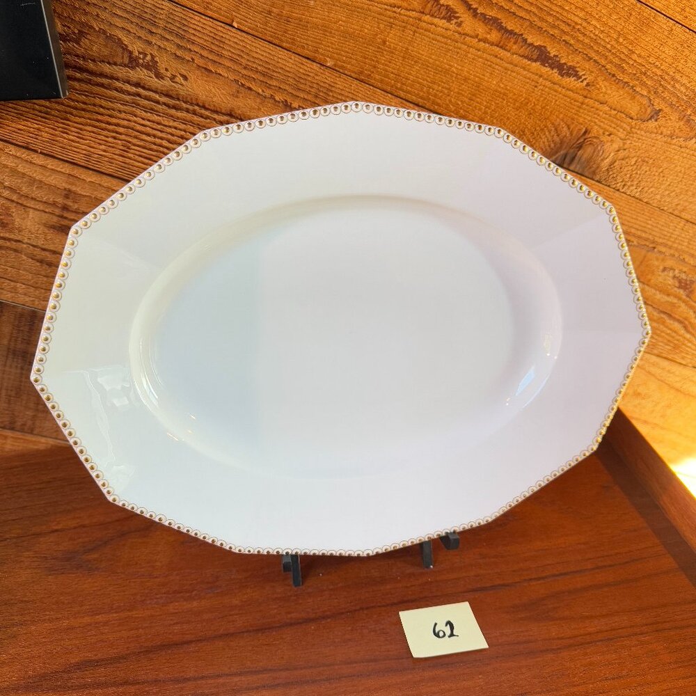 Nymphenburg white and gold porcelain Perl medium serving platter